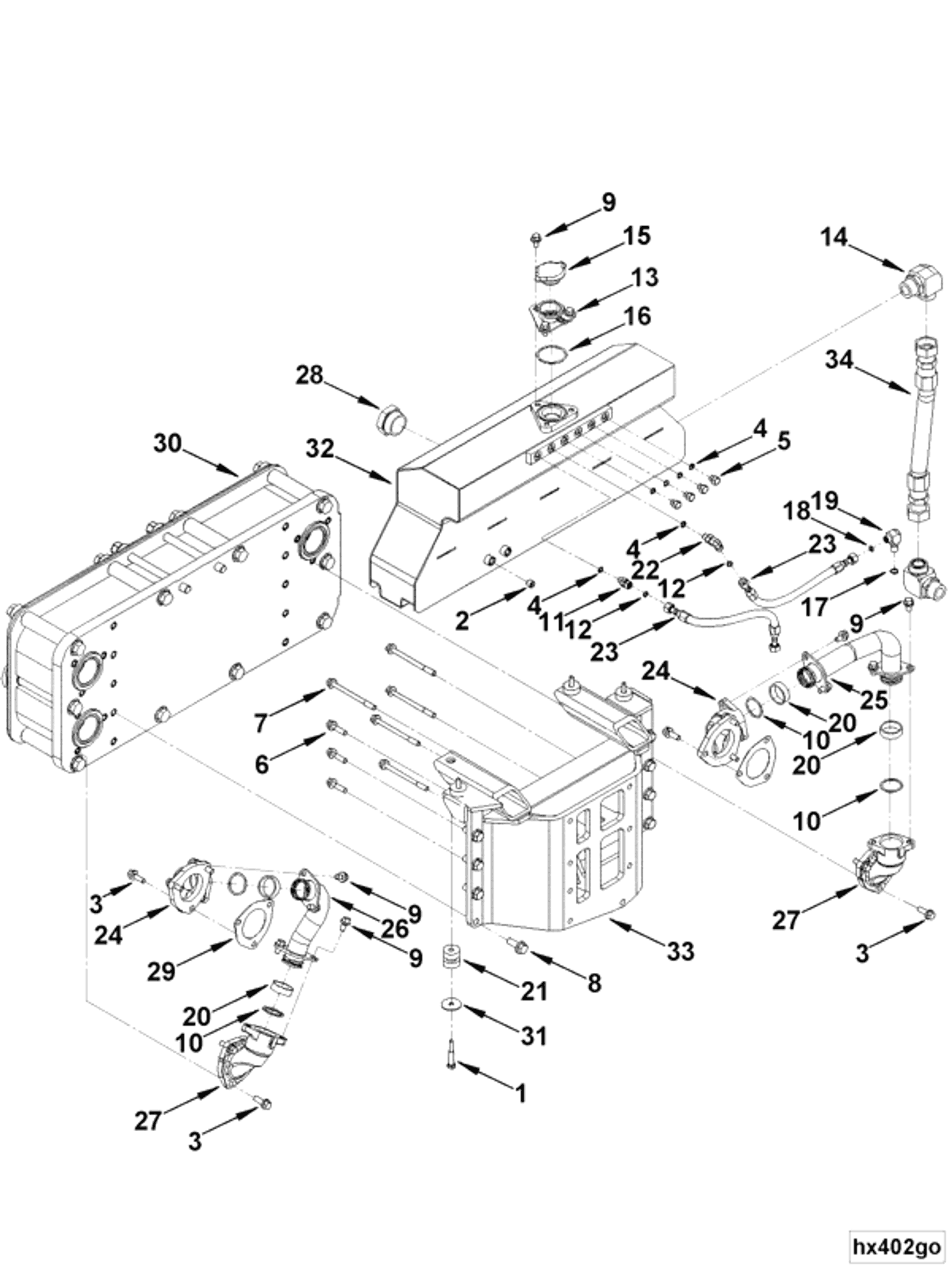 Heat Exchanger | Cummins 4998471 | Heat Exchanger Frame