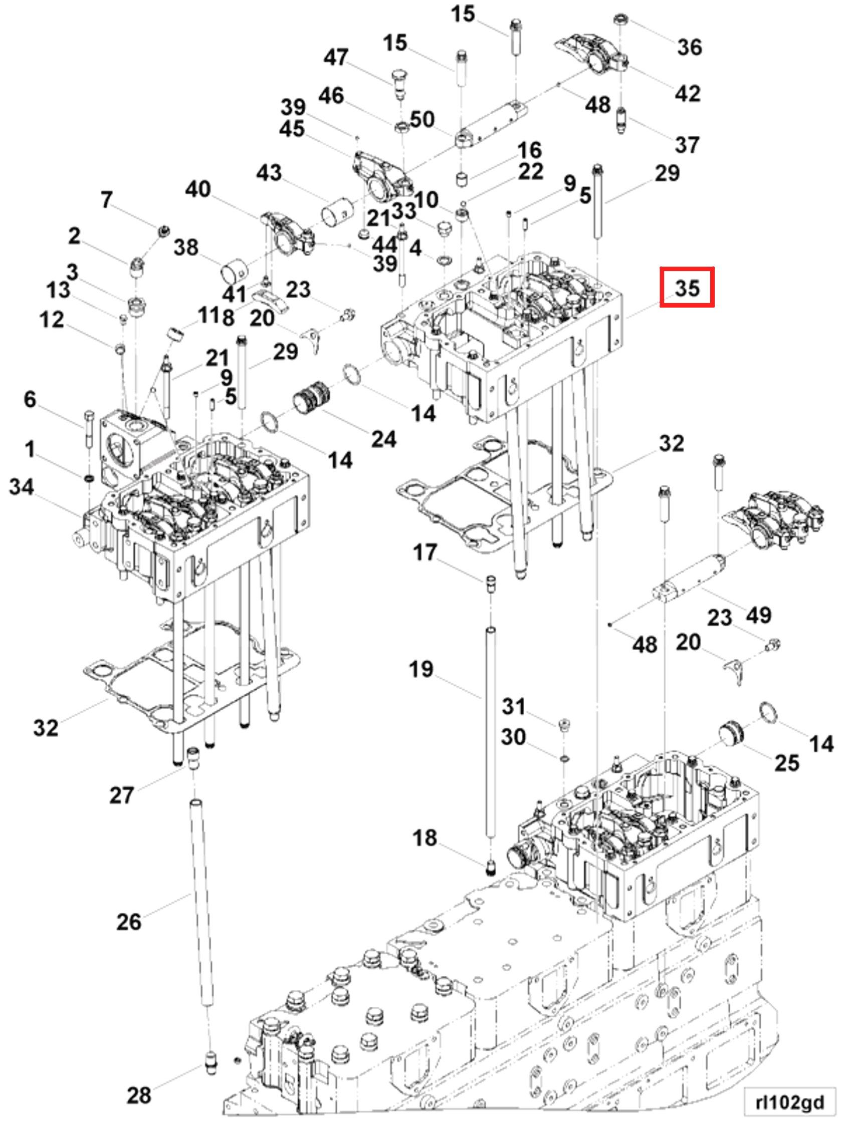 Rocker | Cummins 4999525 | Rocker Lever Housing