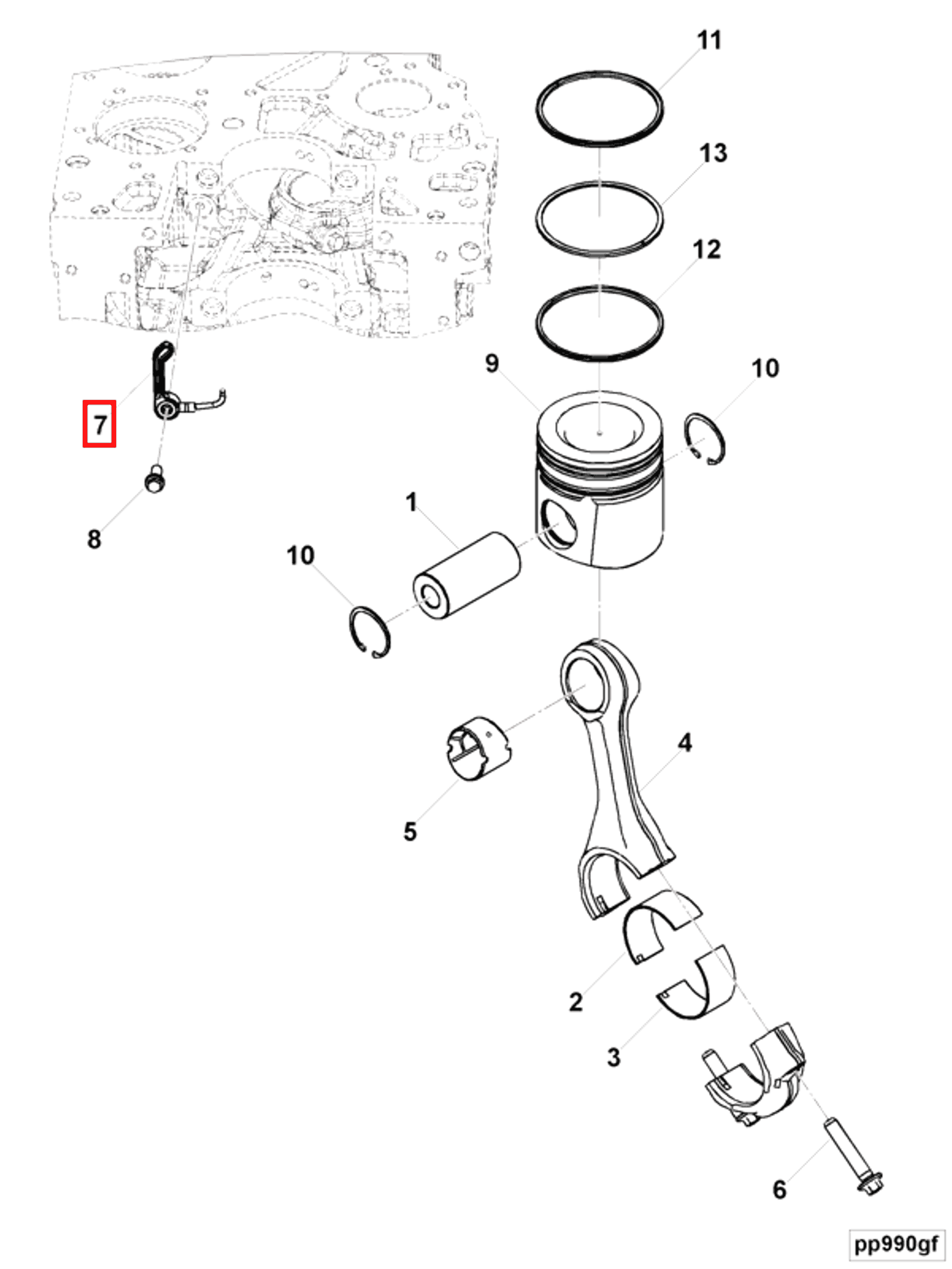 Piston | Cummins 5284228 | Piston Cooling Nozzle