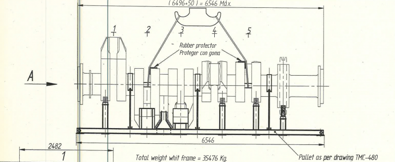 2-stroke crankshaft MAN B&W 5S50MC